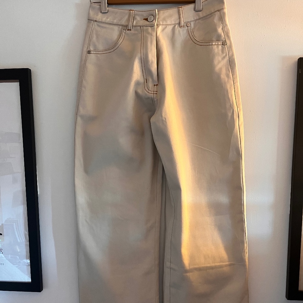 Small Eitan Broude The Plumber Pants: Creme
